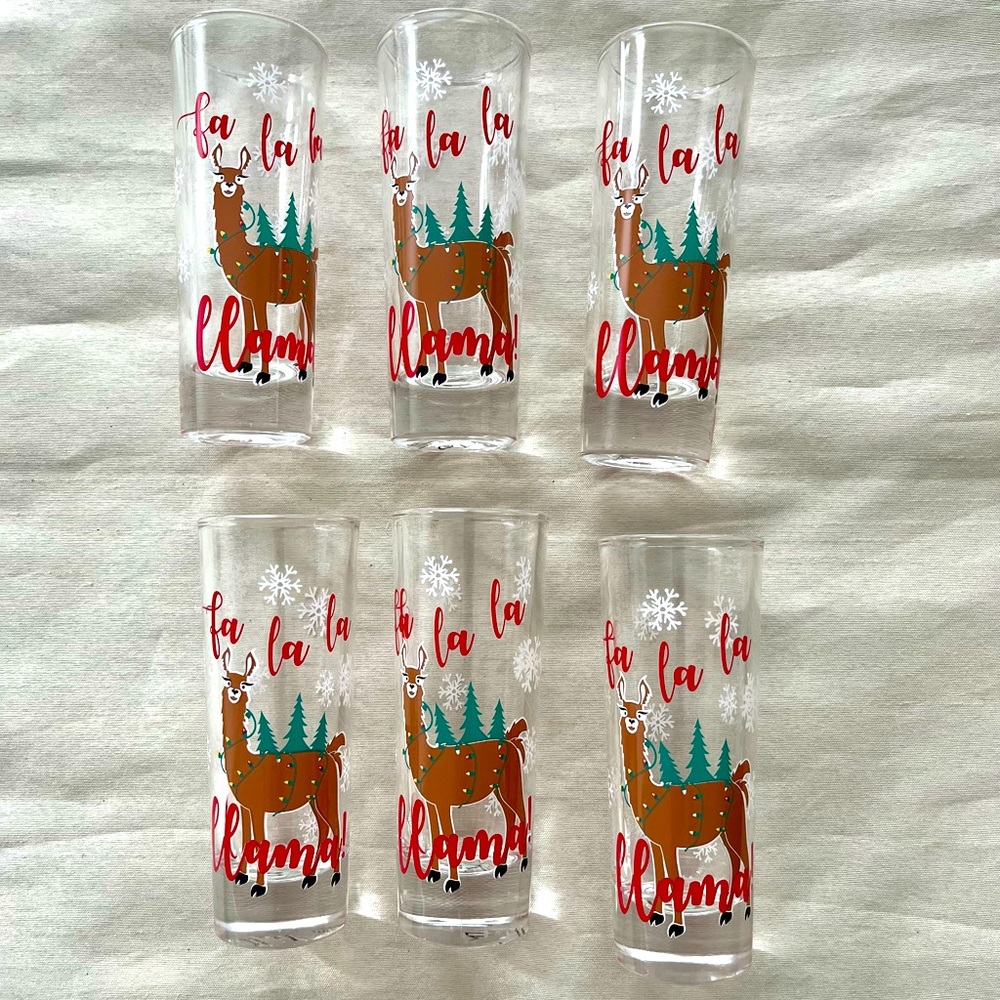 Holiday Reindeer Set of 6 shot glasses